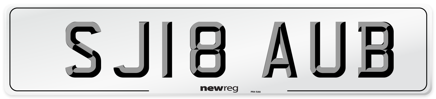 SJ18 AUB Number Plate from New Reg